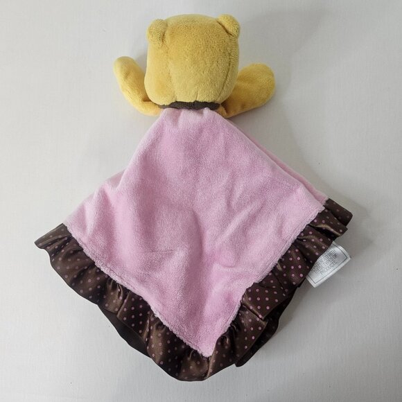 Disney Winnie The Pooh Lovey Rattle Pink Brown Satin Polka Security Blanket Cute - Picture 15 of 15